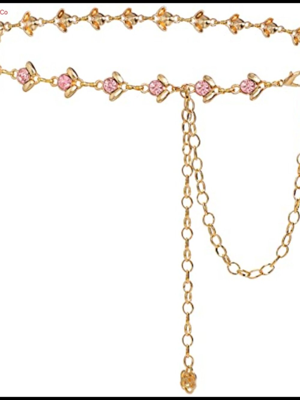 Rhinestone Crystal Chain Belt Waist Belt for Dress Evening Party